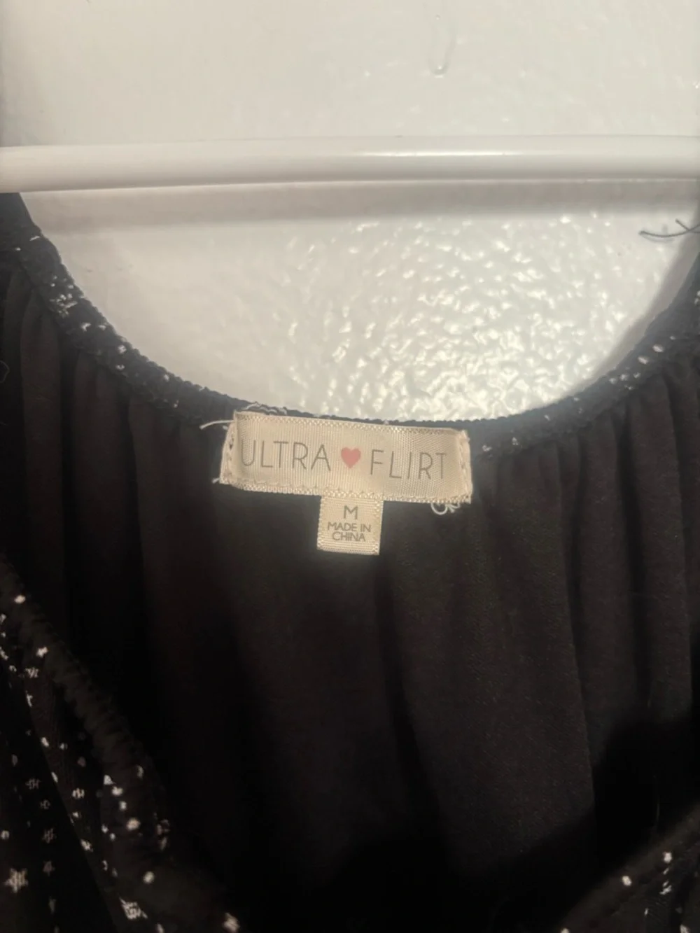 Women’s Size Medium Ultra Flirt Black Moon & Star Print Mini Dress - Picture 3 of 6